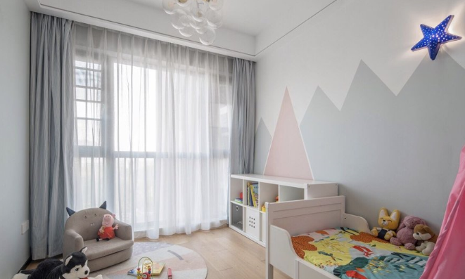 现代简约风格儿童房窗帘设计效果图