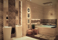 别墅卫生间浴缸装修效果图，浴缸的装修也能高档大气!